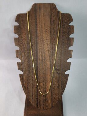 Gold Tone Trifari Necklace, Box Chain Link, Trifanium, Vintage